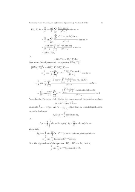 FOR DIFFERENTIAL EQUATIONS OF FRACTIONAL ORDER