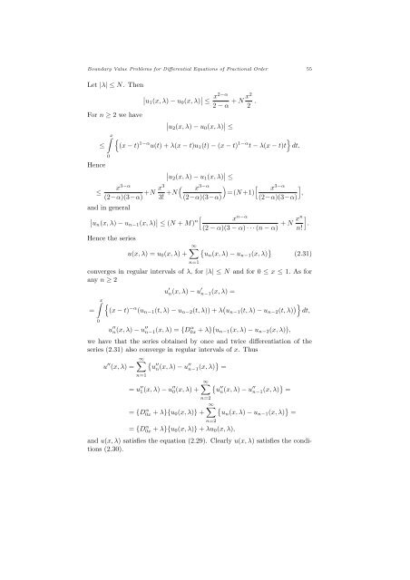 FOR DIFFERENTIAL EQUATIONS OF FRACTIONAL ORDER