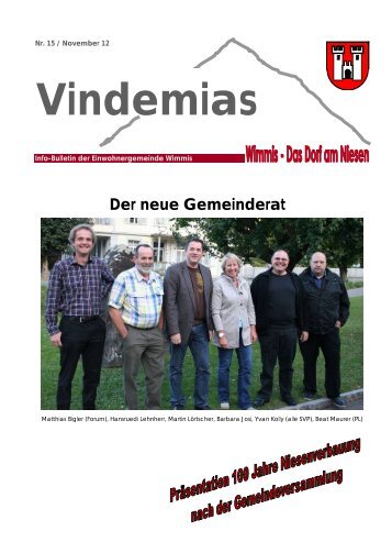 Der neue Gemeinderat - Gemeinde Wimmis