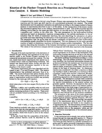 Kinetics of the Fischer-Tropsch Reaction on a Precipitated Promoted ...