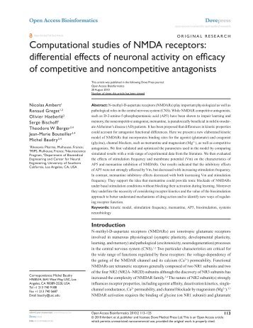 Computational studies of NMDA receptors: differential effects of ...