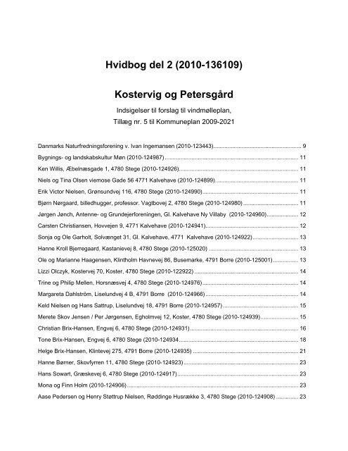 Hvidbog Del 2. Kostervig og Petersgrd - Vordingborg Kommune
