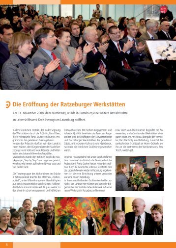Die Eröffnung der Ratzeburger Werkstätten - Lebenshilfewerk Mölln ...