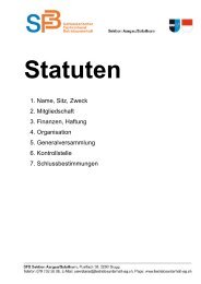 Statuten SFB AG SO - Betriebsunterhalt