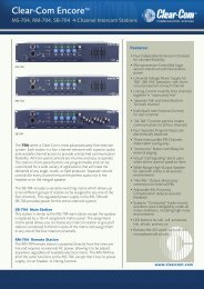 Clear-Com MS-704 RM-704 SB-704 Datasheet - Full Compass