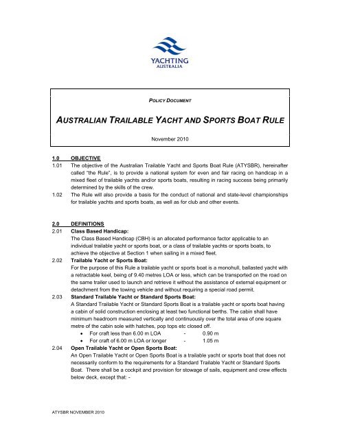 yachting australia rules