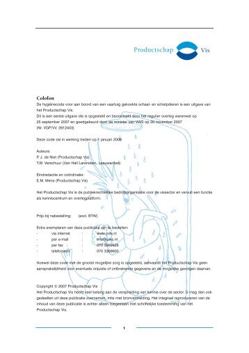 HygiÃ«necode voor garnalen (schelpdieren) - Productschap vis