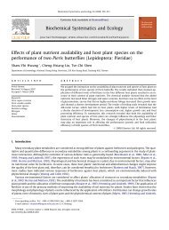 Effects of plant nutrient availability and host plant species on the ...