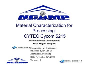 Material Characterization for Processing: CYTEC Cycom 5215
