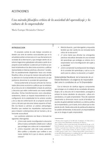 Una mirada filosÃ³fico crÃ­tica de la sociedad del aprendizaje y la ...