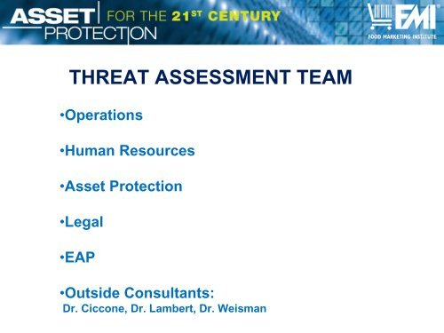 Activate Threat Assessment Team - Food Marketing Institute