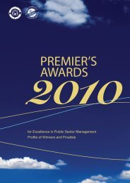 Premiers Awards Profiles 2010 - Public Sector Commission