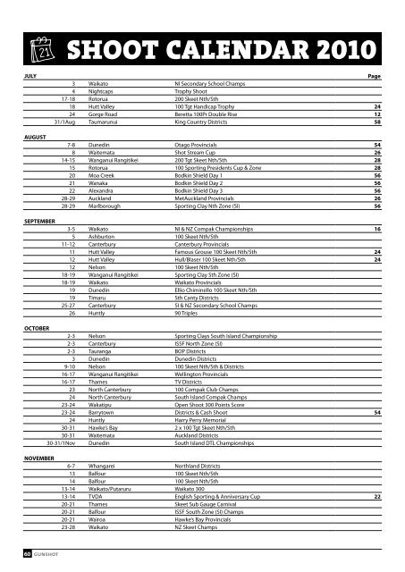 July-August 2010 - New Zealand Clay Target Association