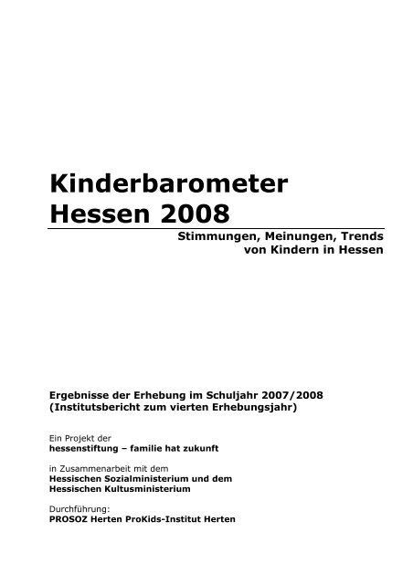 Kinderbarometer Hessen 2008 - Prosoz Herten GmbH