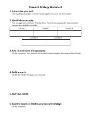 Research Strategy Worksheet