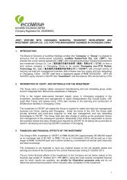 Company Registration No. 200209835C - ecoWise Holdings Limited