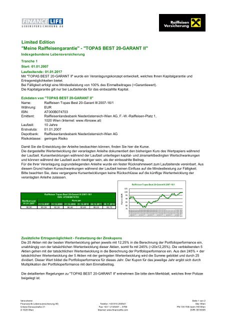 TOPAS BEST 20-GARANT II - FinanceLife Lebensversicherung AG