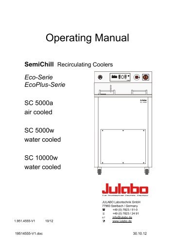 Operating Manual - Julabo