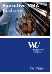 Brochure: Executive MBA Bucharest - WU Executive Academy
