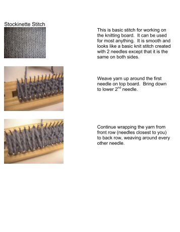 Stockinette Stitch (pdf) - Authentic Knitting board