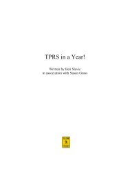 TPRS in a Year - Taalleermethoden