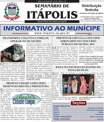 INFORMATIVO AO MUNÃCIPE - Prefeitura Municipal de ItÃ¡polis