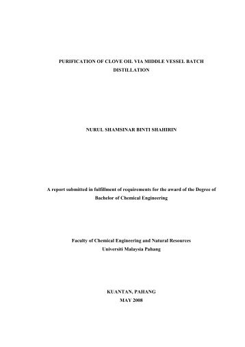 isolation of clove oil Syzygium aromaticum (clove) was evaluated with an emphasis on its antimicro- an efficiency of the essential clove oil extraction was 220. isolation of clove oil Syzygium aromaticum (clove) was evaluated with an emphasis on its antimicro- an efficiency of the essential clove oil extraction was 220.