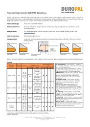 Product Data Sheet: DUROPAL Worktops