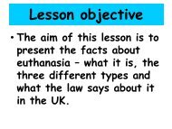 Euthanasia lesson one - Millthorpe School York