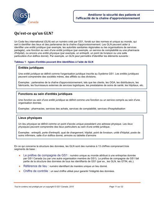 Guide de mise en Åuvre du GLN pour les prestataires des ... - Carenet