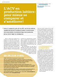 L'ACV en production laitière - Fédération des producteurs de lait du ...