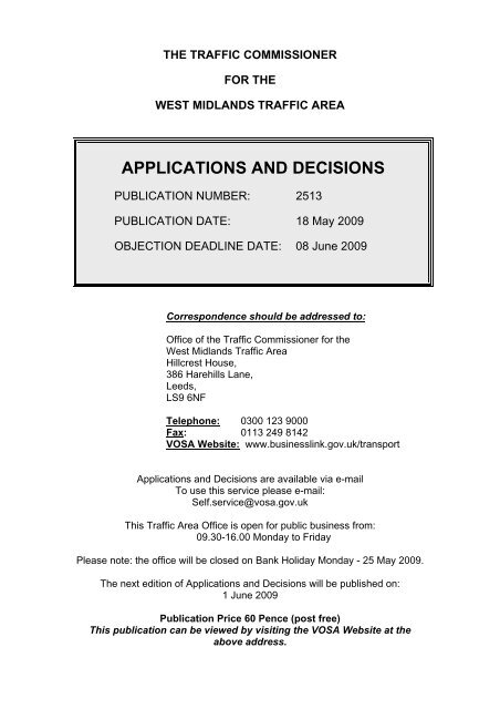 applications and decisions - Driver and Vehicle Licensing Agency