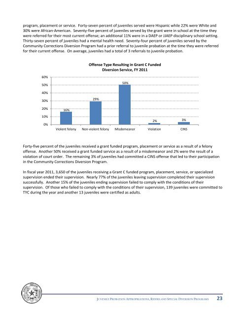 report from the Juvenile Probation Commission - Texas Juvenile ...