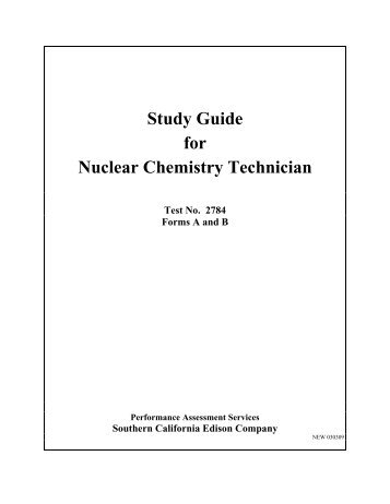 Study Guide for Nuclear Chemistry Technician