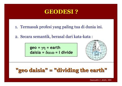Peran Keilmuan Geodesi Dalam Bidang Penelitian dan ...