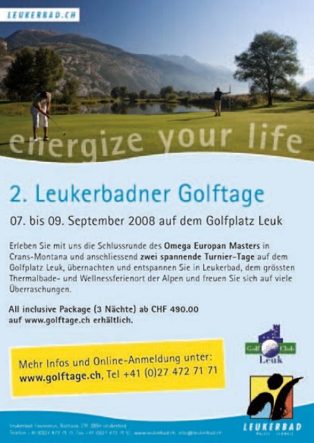 energize your life - Leukerbad Tourismus