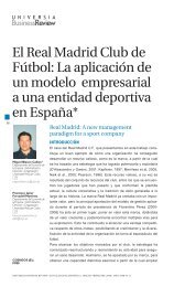 La aplicaciÃ³n de un modelo empresarial a una entidad deportiva