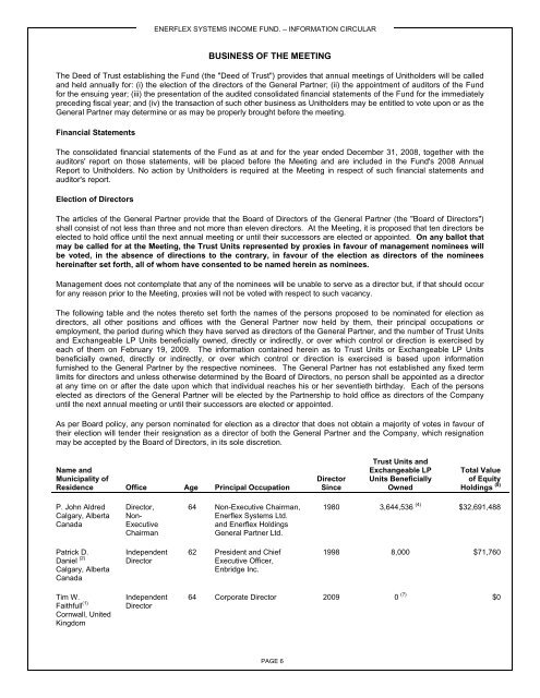 notice of annual and special meeting of unitholders to be ... - Enerflex