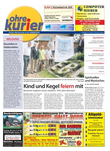 Kind und Kegel feiern mit - ohre-kurier