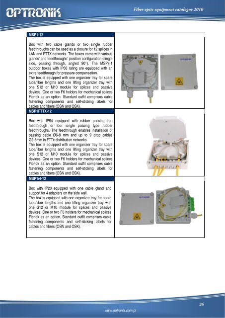 Catalogue of optical equipment Catalogue of ... - Optronik Sp. z o.o.