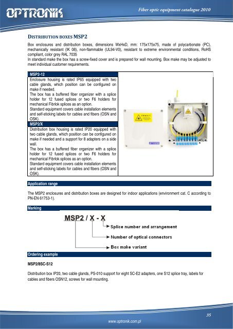 Catalogue of optical equipment Catalogue of ... - Optronik Sp. z o.o.