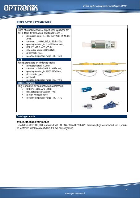 Catalogue of optical equipment Catalogue of ... - Optronik Sp. z o.o.