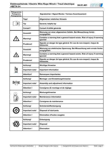 Bedienungsanleitung BETA PROLINE - Hebetechnik Ges.m.b.H.