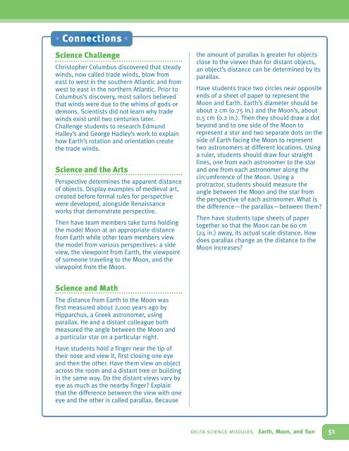 The Earth-Moon System The Earth-Moon System - Delta Education