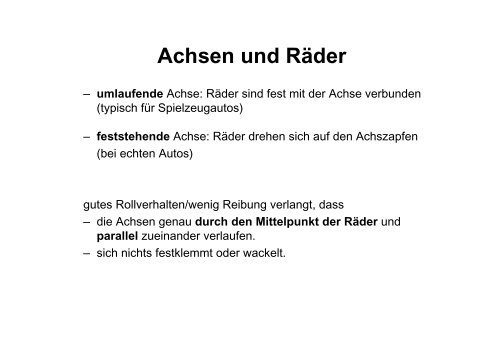 Fahrzeugbau – Didaktische Überlegungen - Universität Kassel