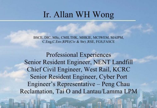 Ir. Allan WH Wong - Division of Building Science and Technology