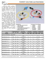 Data Sheet - PD-LD Visible Laser Diodes - Fiber Optic Center, Inc.