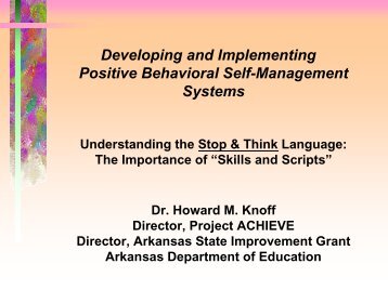 The Stop & Think Social Skills Program - Project ACHIEVE