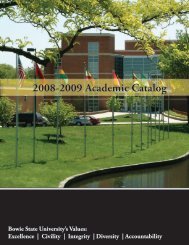 2008-2009 Academic Catalog - Bowie State University