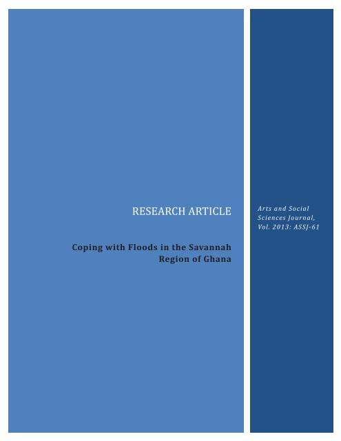 Coping with Floods in the Savannah Region of Ghana - OMICS ...